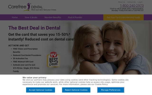 Screenshot of carefreedental.com