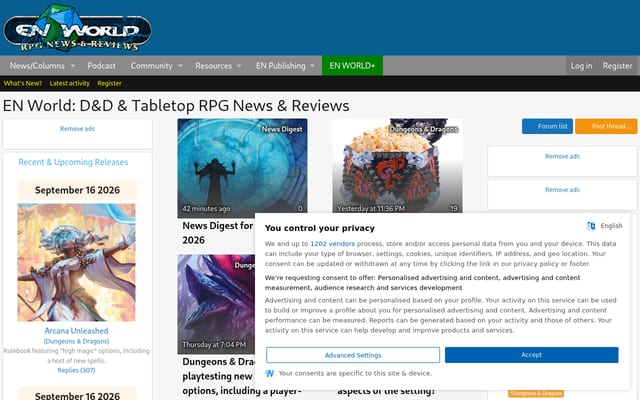 Screenshot of enworld.org
