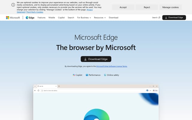 Screenshot of microsoftedge.com