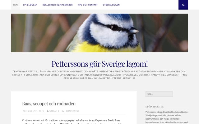 Screenshot of petterssonsblogg.se