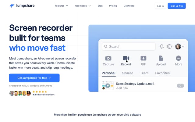 Screenshot of jumpshare.com
