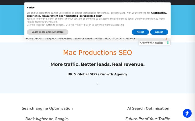 Screenshot of macproductions.com
