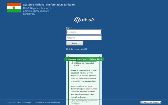 Screenshot of dhisniger.ne