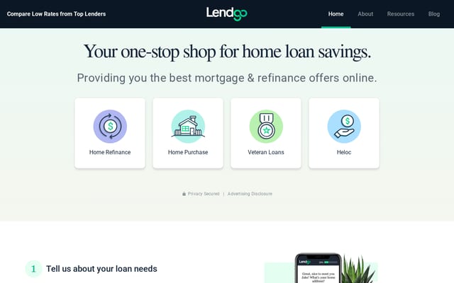 Screenshot of lendgo.com