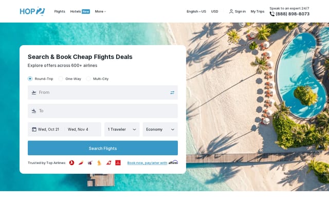 Screenshot of hop2.com