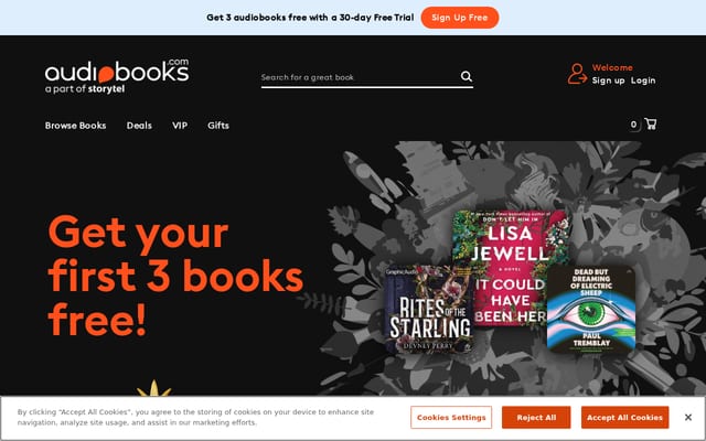 Screenshot of audiobook.com