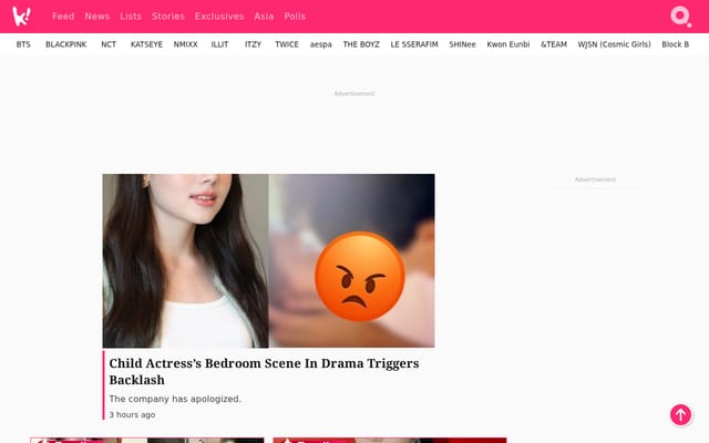 Screenshot of koreaboo.com