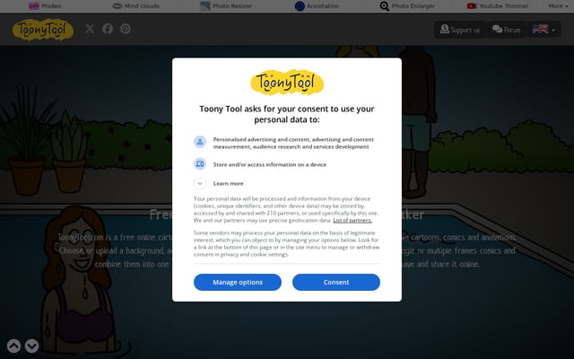 Screenshot of toonytool.com