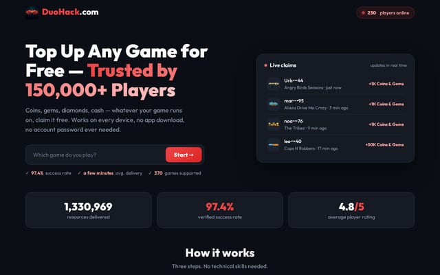 Screenshot of duohack.com
