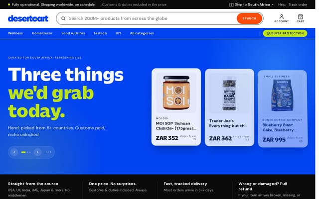 Screenshot of desertcart.co.za