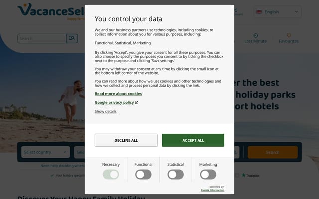 Screenshot of vacanceselect.com