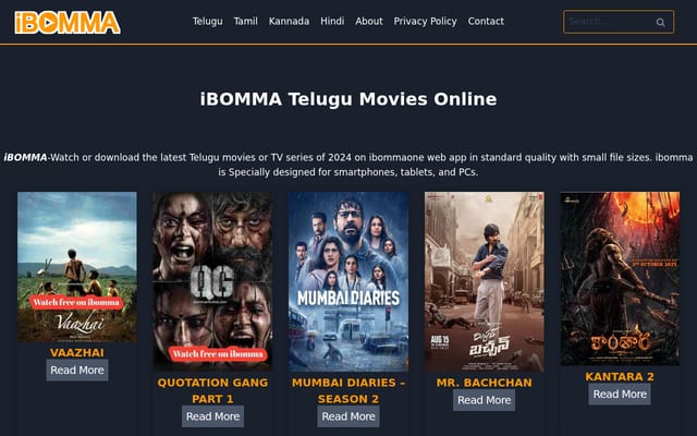 Screenshot of ibommamoviess.com