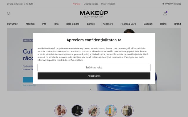 Screenshot of makeup.ro