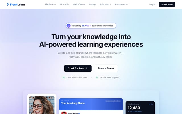 Screenshot of freshlms.com