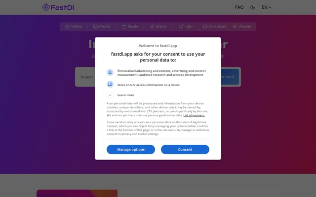Screenshot of fastdl.app