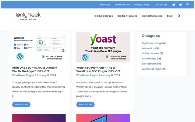 Screenshot of onlyneek.com