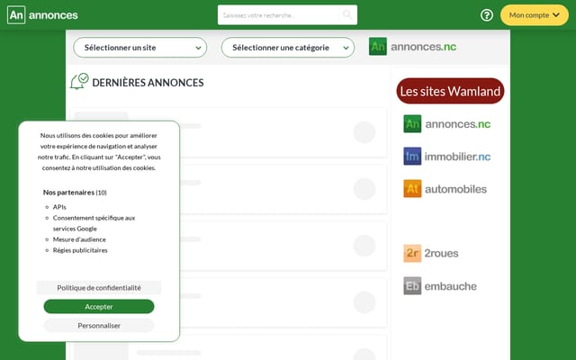 Screenshot of annonces.nc