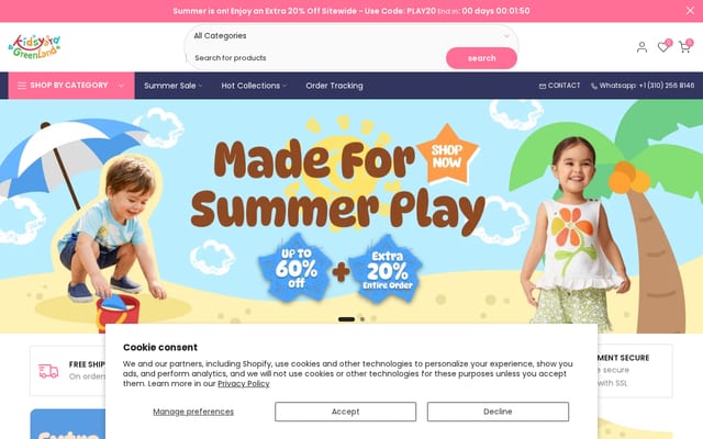 Screenshot of kidsyard-greenland.com