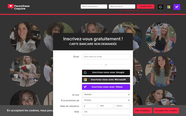 Screenshot of parenthesecoquine.com