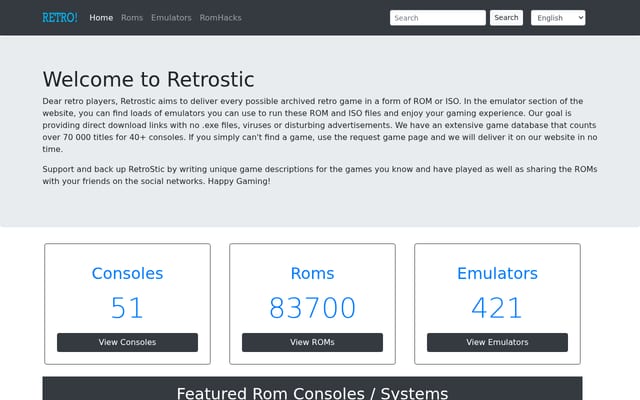 Screenshot of retrostic.com