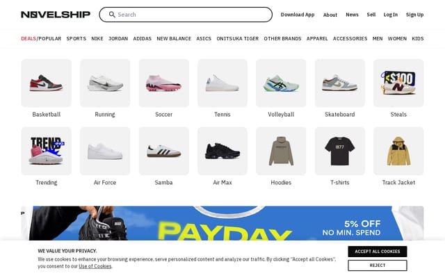 Screenshot of novelship.com