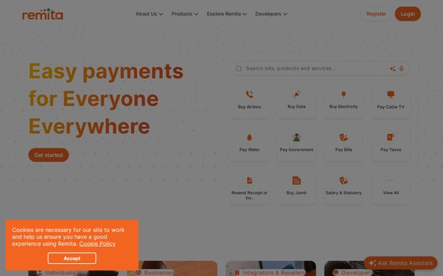 Screenshot of remita.net