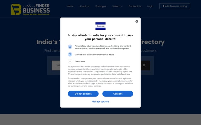 Screenshot of businessfinder.in