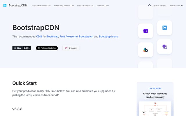Screenshot of bootstrapcdn.com