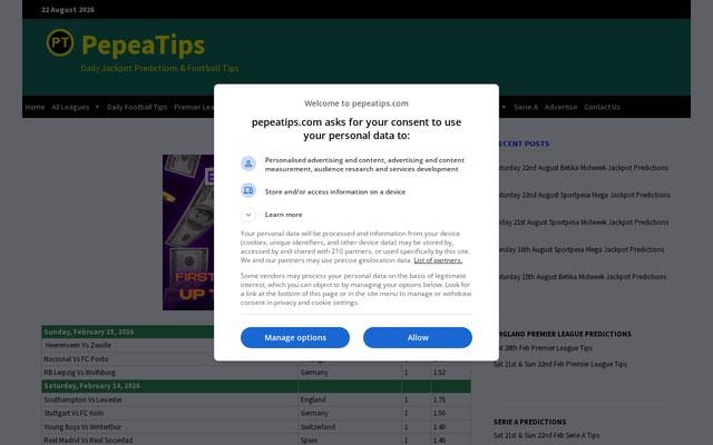 Screenshot of pepeatips.com