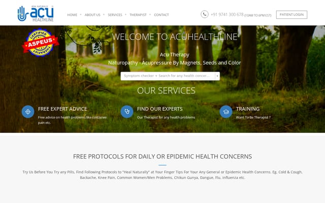 Screenshot of acuhealthline.com