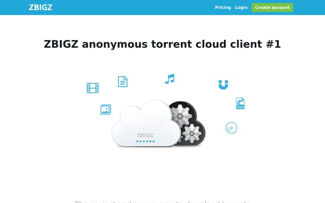 Screenshot of zbigz.com