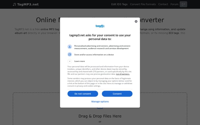 Screenshot of tagmp3.net