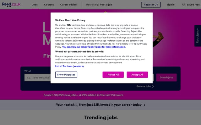 Screenshot of reed.co.uk