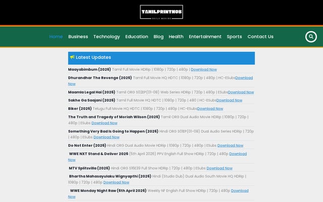 Screenshot of tamilprintmob.net