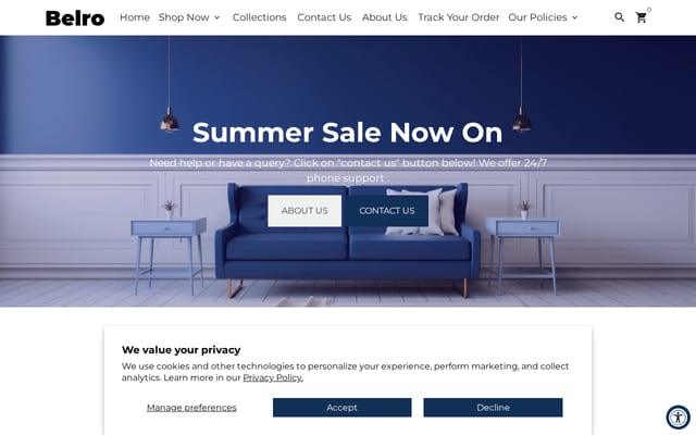 Screenshot of belroshop.com